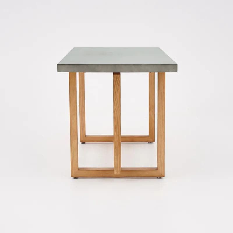 Table de salle à manger rectangulaire en bois gris béton de 63 po