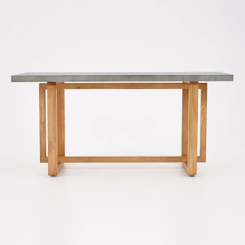 Table de salle à manger rectangulaire en bois gris béton de 63 po