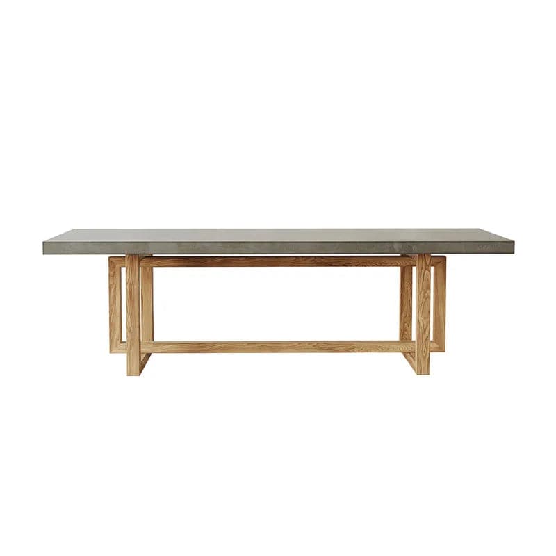 Table de salle à manger rectangulaire en bois gris béton de 63 po