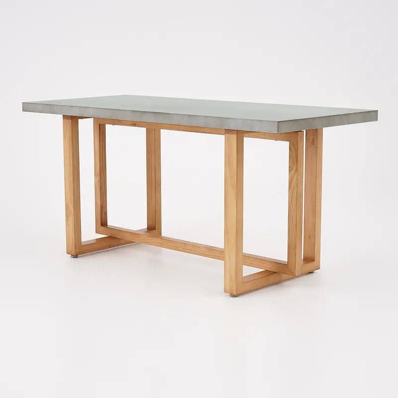 Table de salle à manger rectangulaire en bois gris béton de 63 po