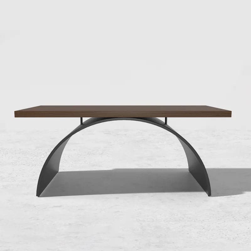 Industrial Rectangular Writing Desk Solid Wood Metal Base Office Desk#M