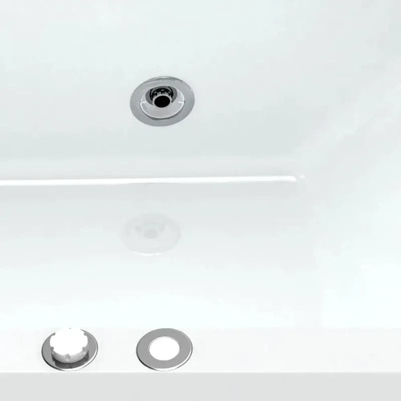 60 Modern Acrylic Rectangular Whirlpool Water Massage Bathtub in Chromatherapy LED#M