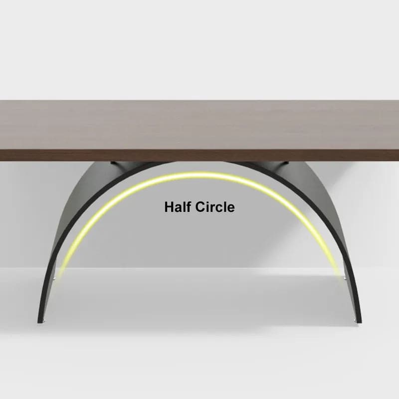 Industrial Rectangular Writing Desk Solid Wood Metal Base Office Desk#L