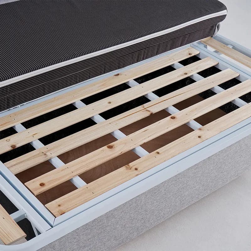 72" Modern Deep Gray Cotton Linen Upholstered Convertible Sofa Bed with Storage