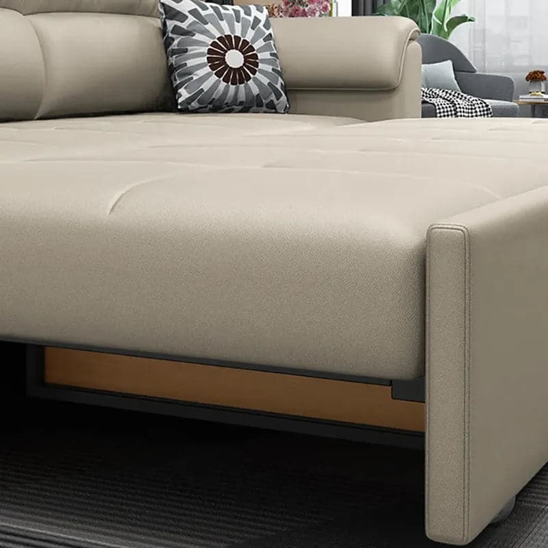 74 Inches Beige Full Sleeper Convertible Sofa with Storage & Pockets Sofa Bed