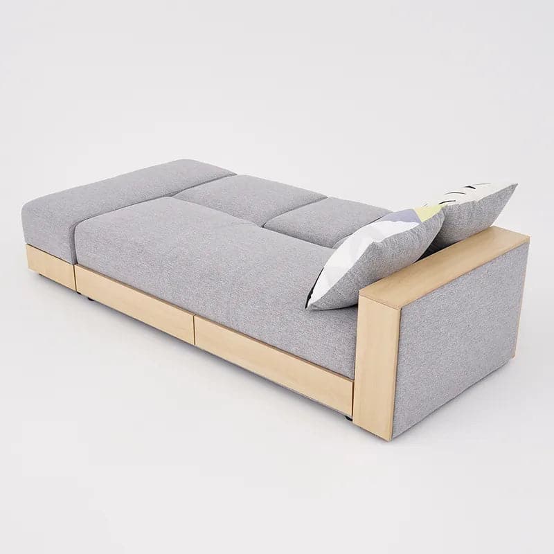 80.7" Gray/White Modern Full Sleeper Convertible Sofa with Storage