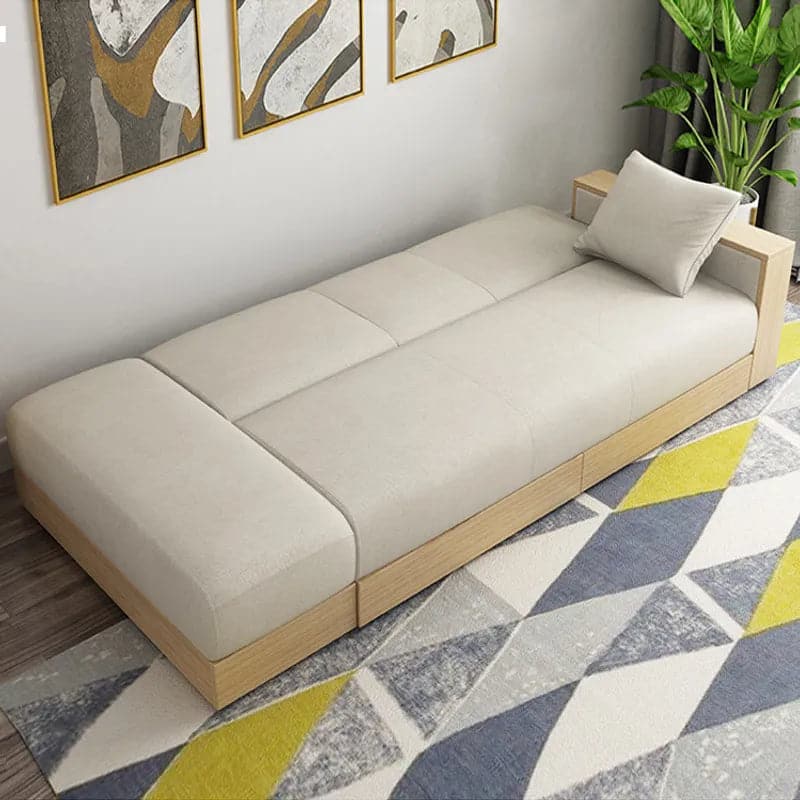 80.7" Gray/White Modern Full Sleeper Convertible Sofa with Storage