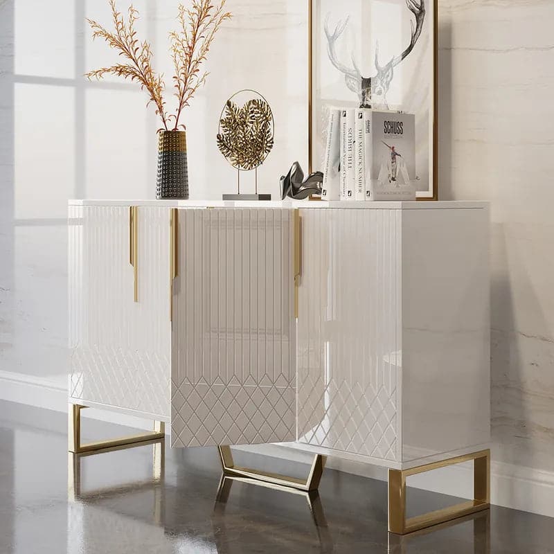 Aro 60 Contemporary Sideboard Buffet 4-Door Sideboard Table Kitchen Buffet Table#white