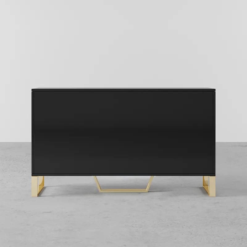 Aro 60 Contemporary Sideboard Buffet 4-Door Sideboard Table Kitchen Buffet Table#Black