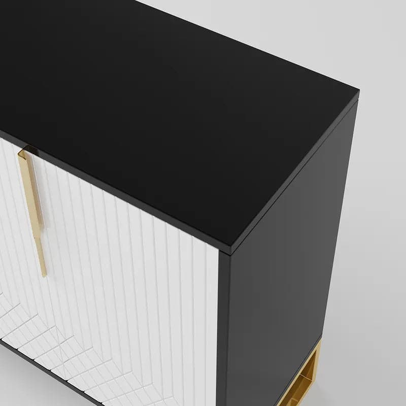 Aro 60 Contemporary Sideboard Buffet 4-Door Sideboard Table Kitchen Buffet Table#White&Black