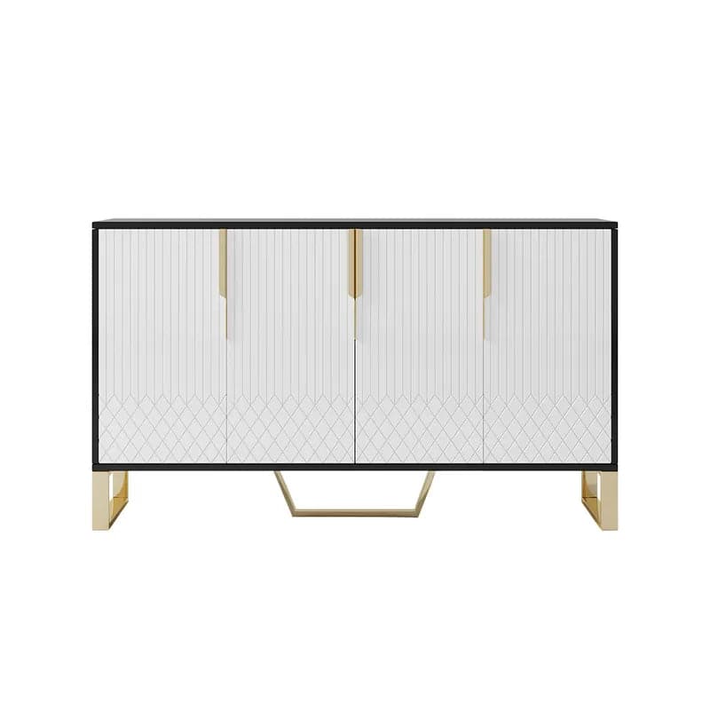 Aro 60 Contemporary Sideboard Buffet 4-Door Sideboard Table Kitchen Buffet Table#White&Black