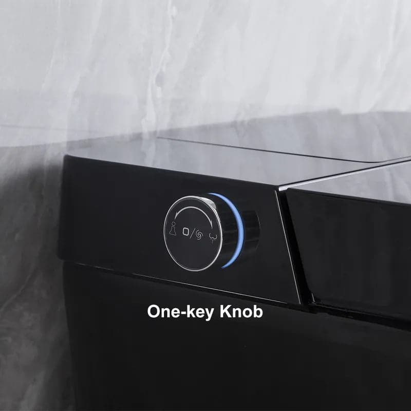 Toilette carrée monobloc intelligente noire avec télécommande et couvercle automatique