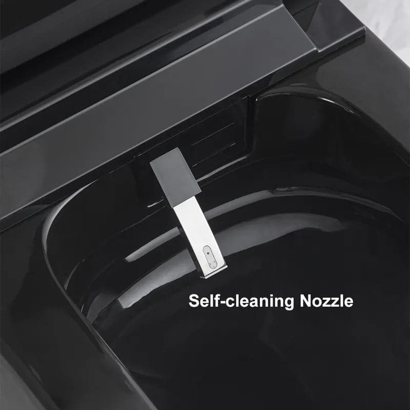 Toilette carrée monobloc intelligente noire avec télécommande et couvercle automatique