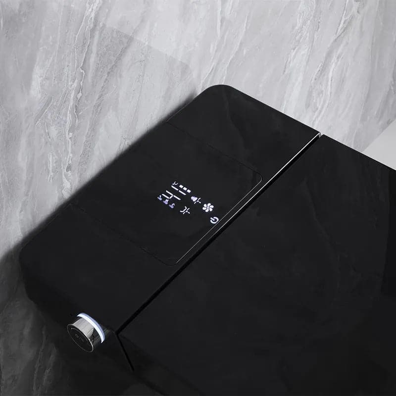 Toilette carrée monobloc intelligente noire avec télécommande et couvercle automatique