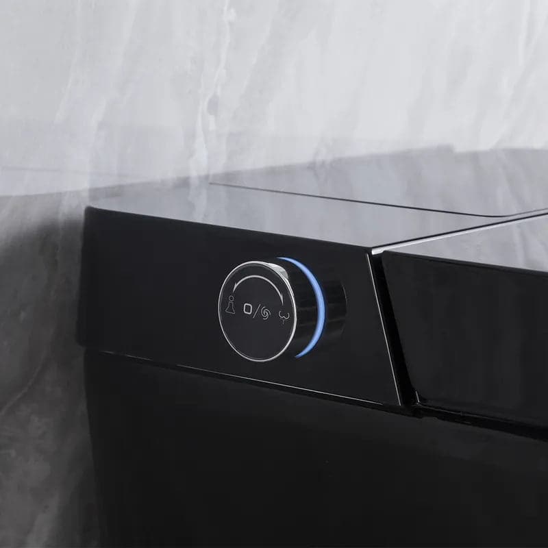 Toilette carrée monobloc intelligente noire avec télécommande et couvercle automatique