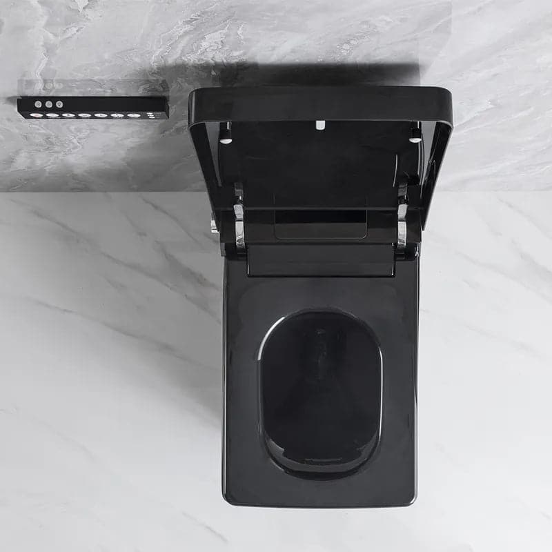 Toilette carrée monobloc intelligente noire avec télécommande et couvercle automatique