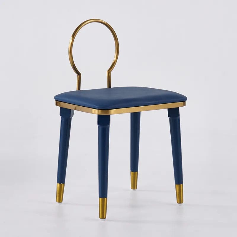 Blue Makeup Vanity Set with Side Cabinet Extendable Dressing Table Mirror and Chair#Blue