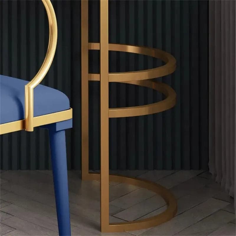 Blue Makeup Vanity Set with Side Cabinet Extendable Dressing Table Mirror and Chair#Blue