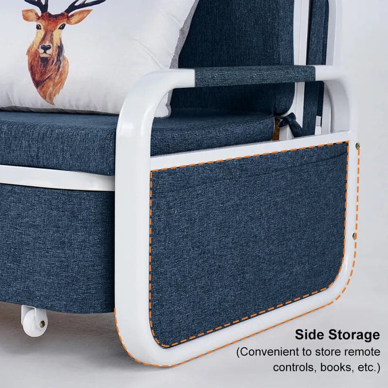 Sleeper Sofa Bed Loveseat Cotton & Linen Upholstered with Solid Wood Frame