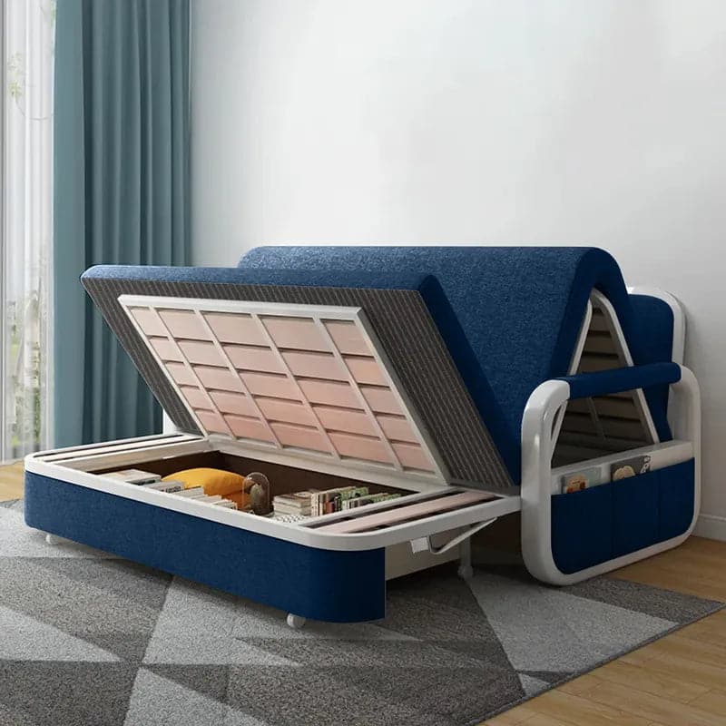 Sleeper Sofa Bed Loveseat Cotton & Linen Upholstered with Solid Wood Frame