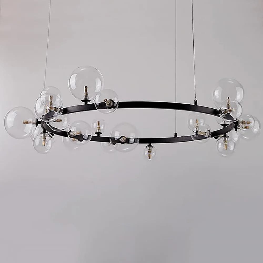 Bubi Modern Black Glass Bubble Chandelier 15/24-Light for Living Room and Dining Room#24-Light