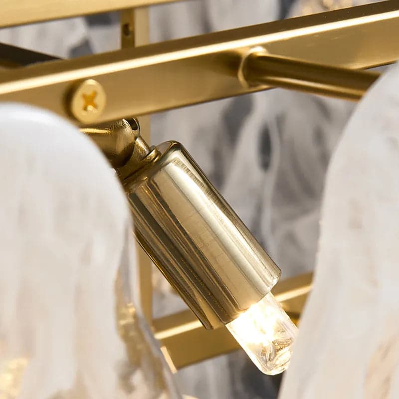 Lustre moderne en verre nuage à 6 lumières avec câbles réglables