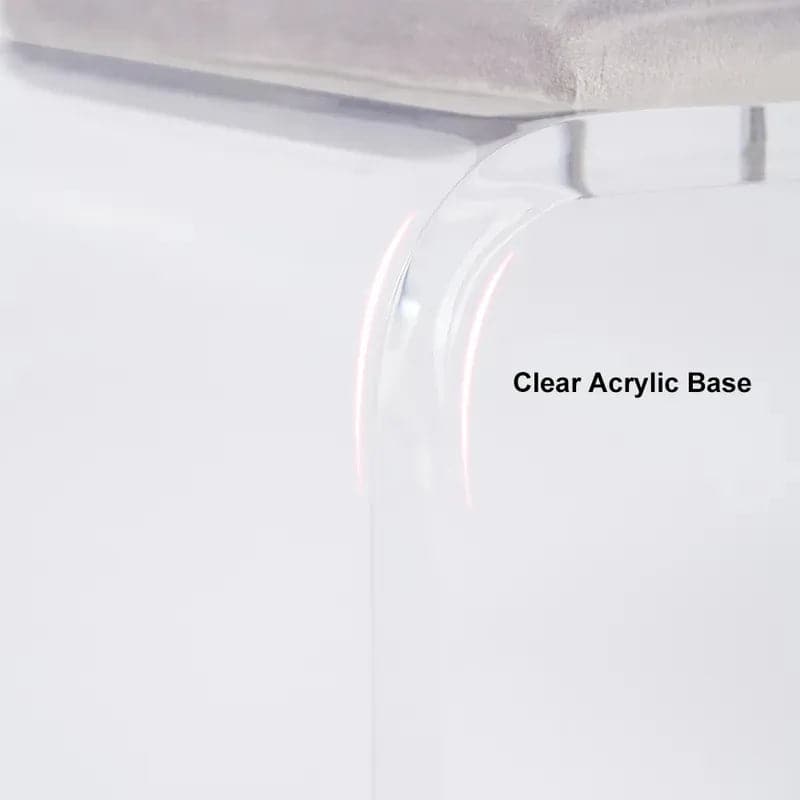 Gray Acrylic Ottoman Vanity Stool Clear and Gold-Large