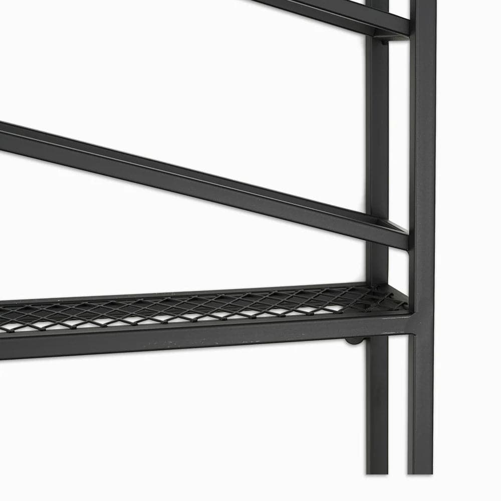 Industrial Wood and Metal Wall Mounted Black Wine Rack with Glass and Bottle Rack