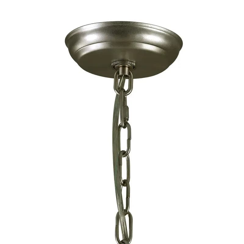 Boho Wood Beaded Chandelier Empire Ceiling Light in Gray & Blue&White