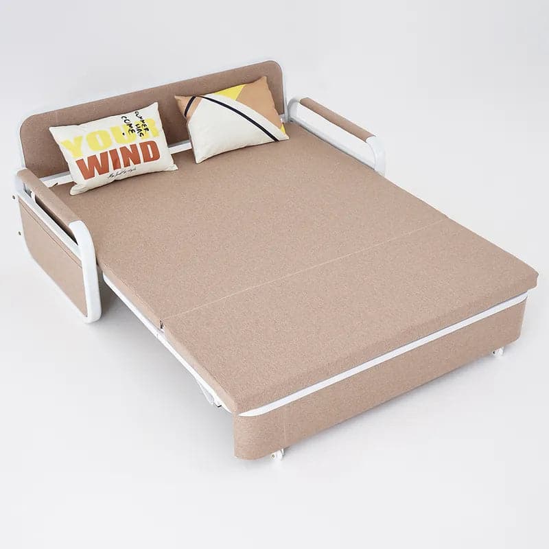 Sleeper Sofa Bed Loveseat Cotton & Linen Upholstered with Solid Wood Frame