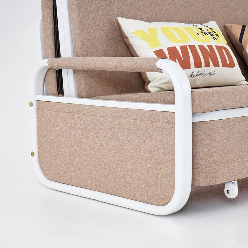 Sleeper Sofa Bed Loveseat Cotton & Linen Upholstered with Solid Wood Frame