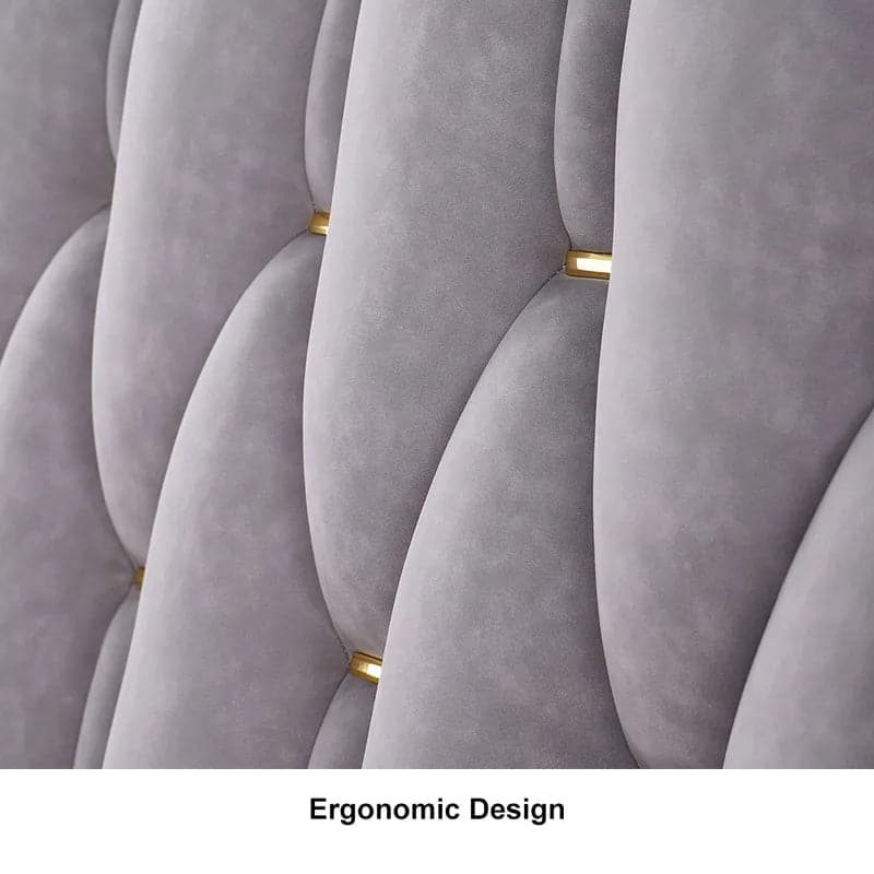 Luxury Light Gray Leath-Aire Queen Bed Upholstered Low Profile Wingback Bed