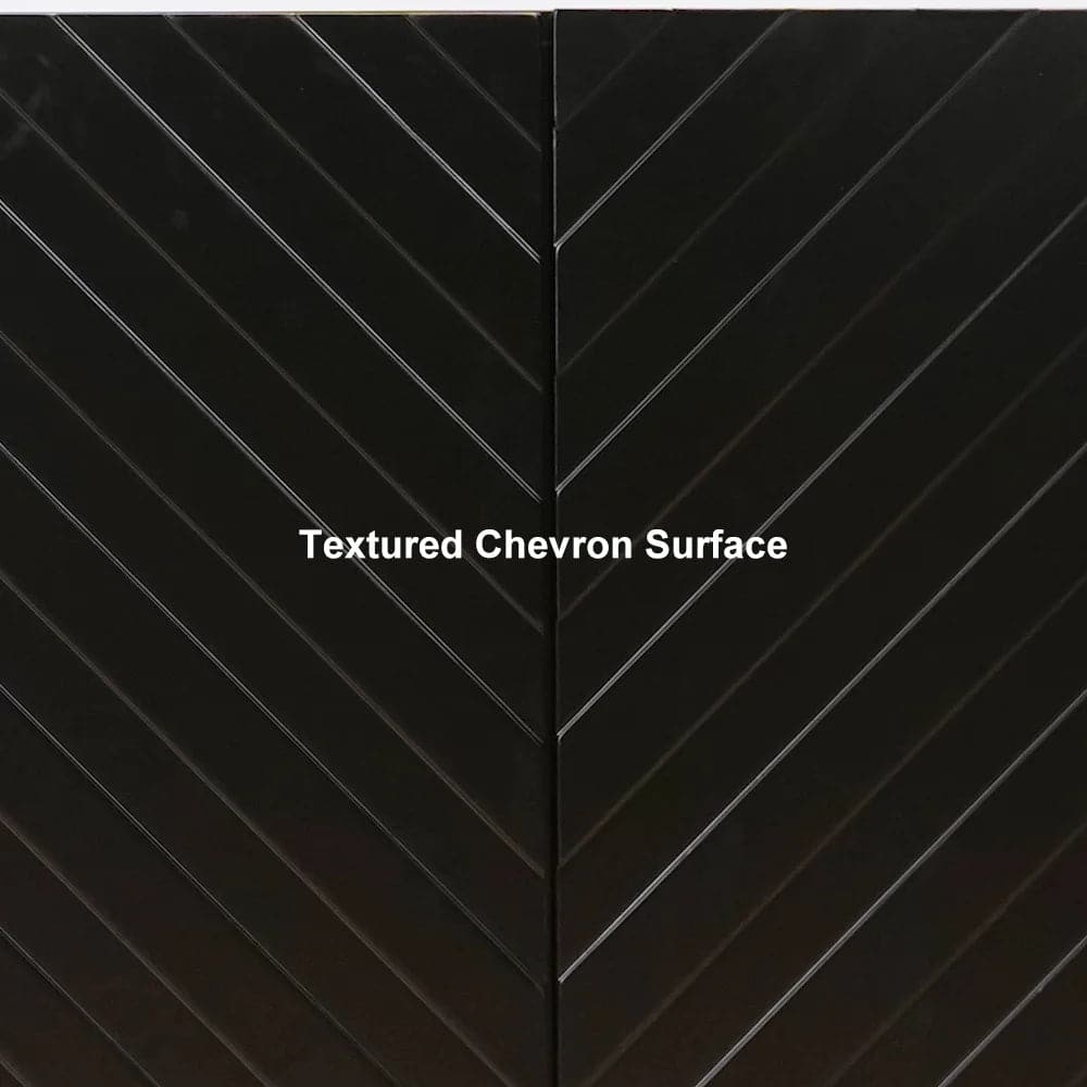 Modern 70.9" Black Buffert Sideboard Table with Gold Legs & 3 Doors