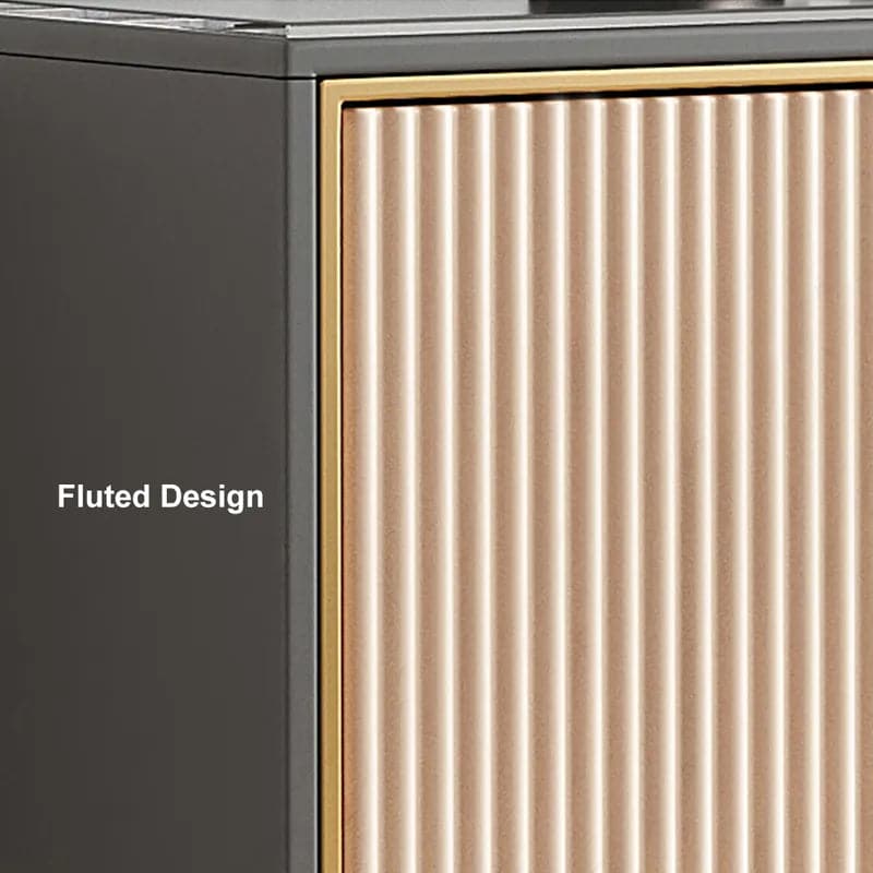 Meuble TV moderne de 79 pouces, console TV avec tiroirs, console multimédia avec portes