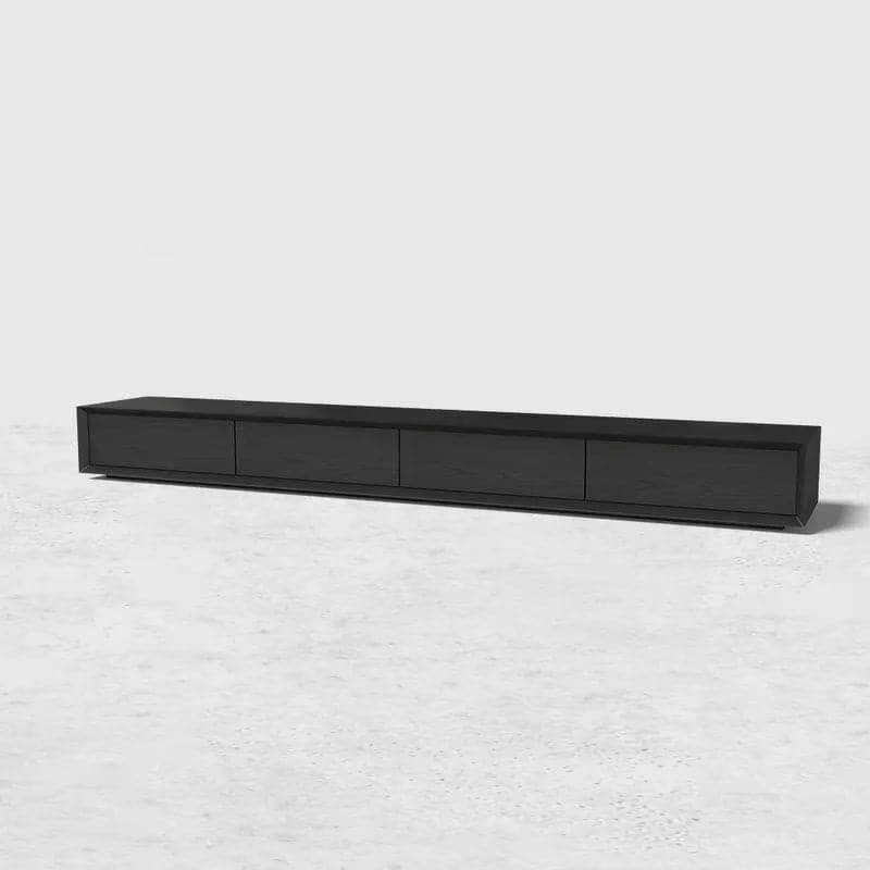 Modern 94 inches Black TV Stand Rectangle Media Console Wood with 4 Drawers#Black