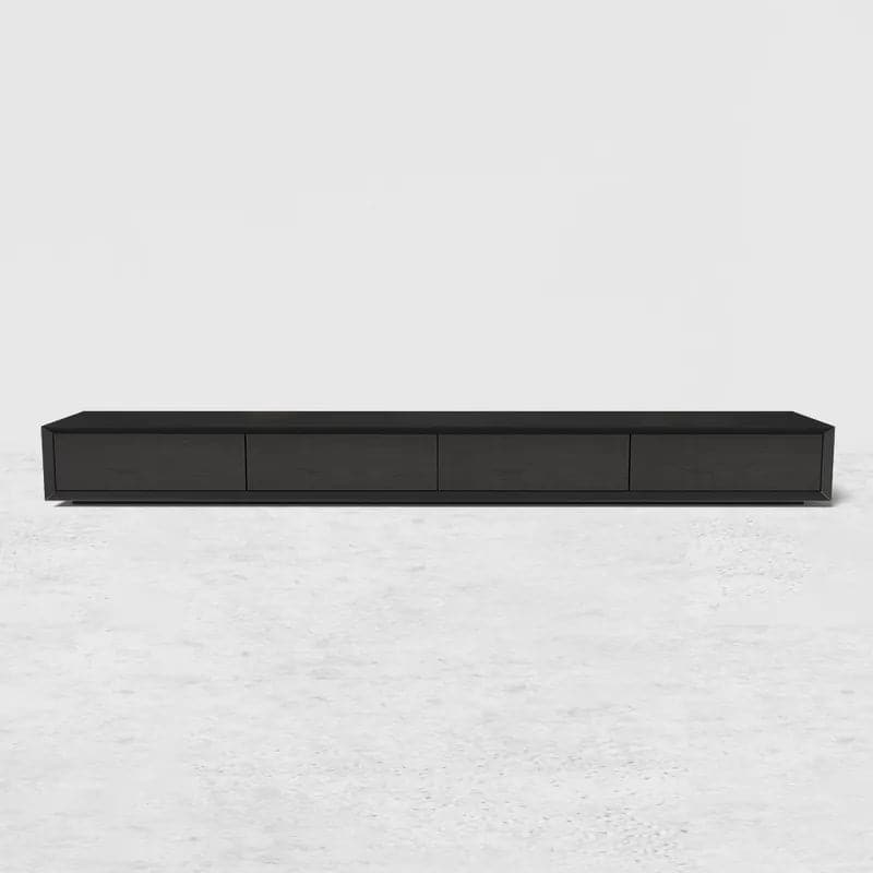 Modern 94 inches Black TV Stand Rectangle Media Console Wood with 4 Drawers#Black