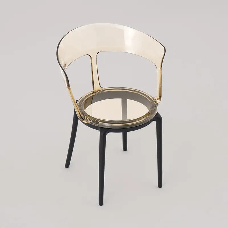 Modern Acrylic Dining Chair in Amber Dining Table Chairs with Arms