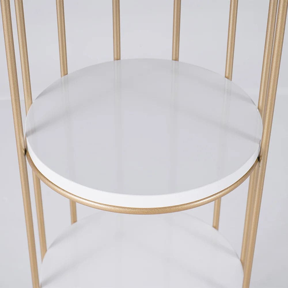 Support de fleurs en forme de Cage à oiseaux moderne, tour de rangement pour salle de bains, bibliothèque dorée