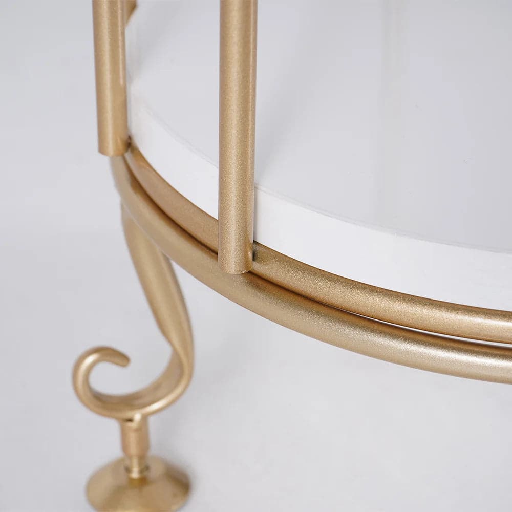 Support de fleurs en forme de Cage à oiseaux moderne, tour de rangement pour salle de bains, bibliothèque dorée