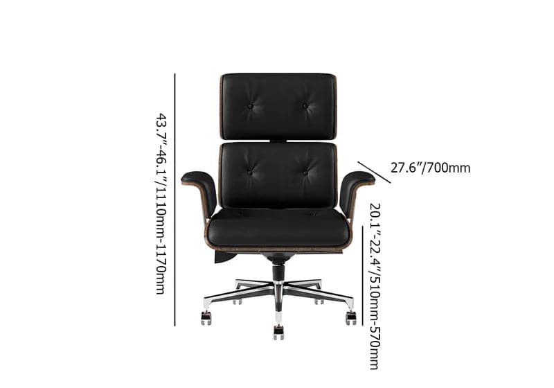 Modern Black Home Office Chair Upholstered Swivel Task Adjustable Height