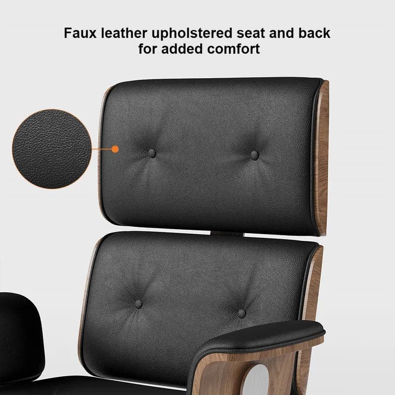 Modern Black Home Office Chair Upholstered Swivel Task Adjustable Height