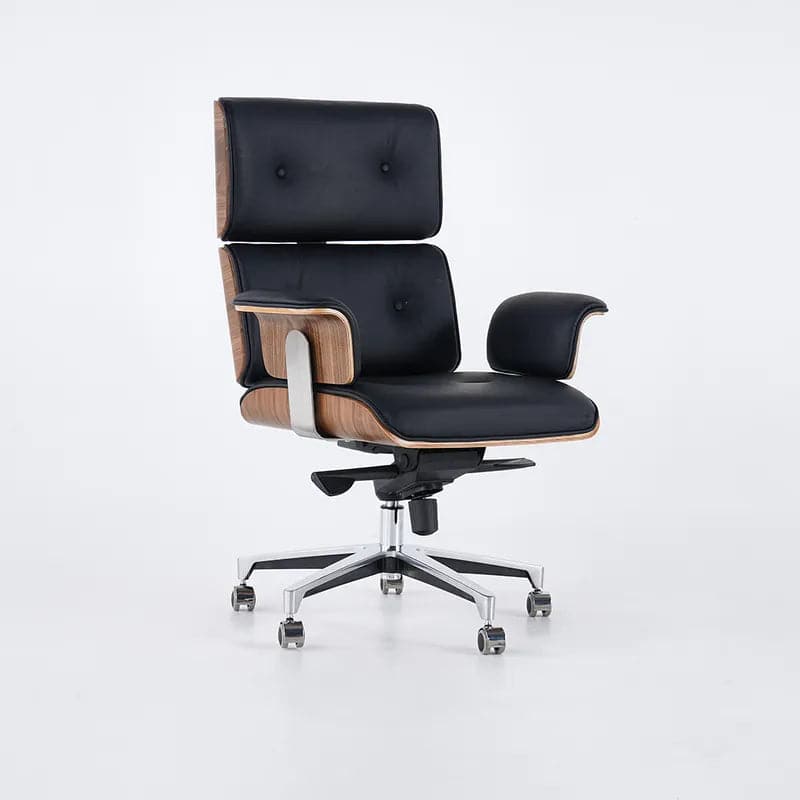 Modern Black Home Office Chair Upholstered Swivel Task Adjustable Height