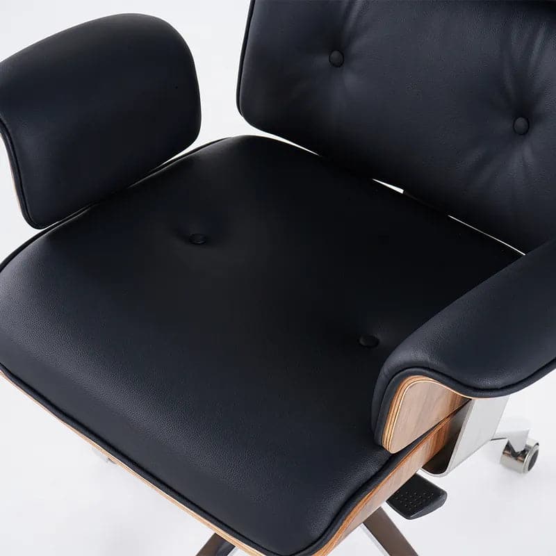 Modern Black Home Office Chair Upholstered Swivel Task Adjustable Height