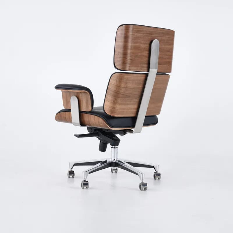 Modern Black Home Office Chair Upholstered Swivel Task Adjustable Height