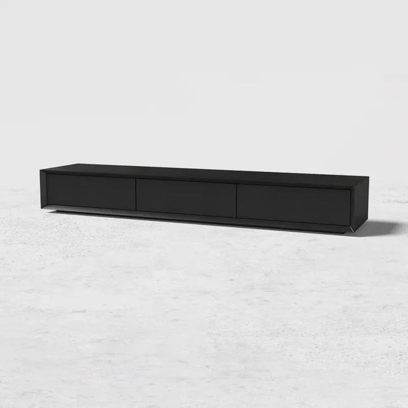 Modern Black Rectangular TV Stand Wood Media Console 3 Drawers for TVs Up to 80 Inches#Black