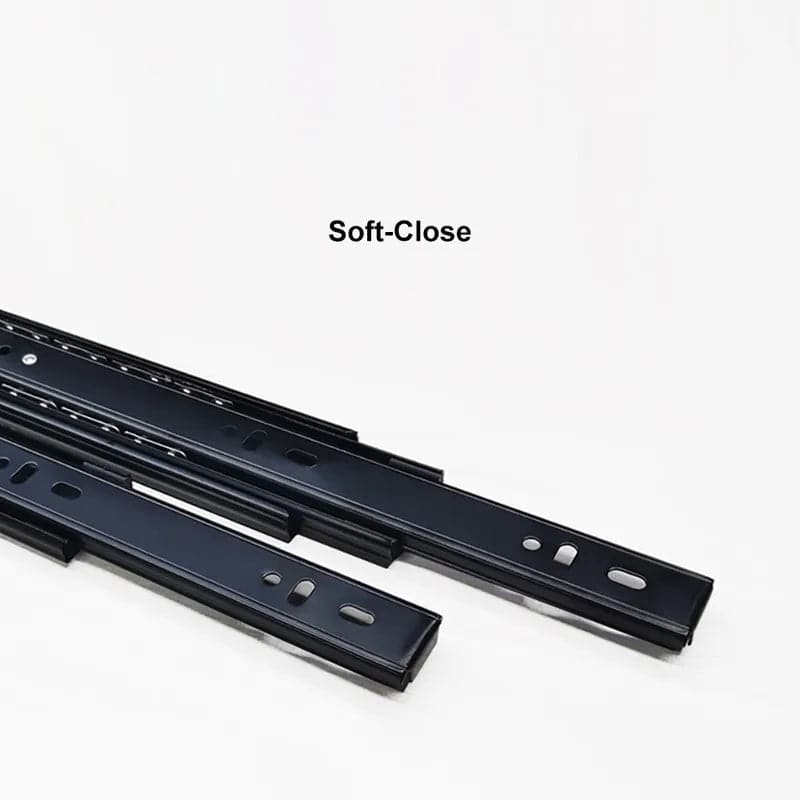 Meuble TV moderne rétractable et extensible en bois noir avec 3 tiroirs jusqu'à 120"