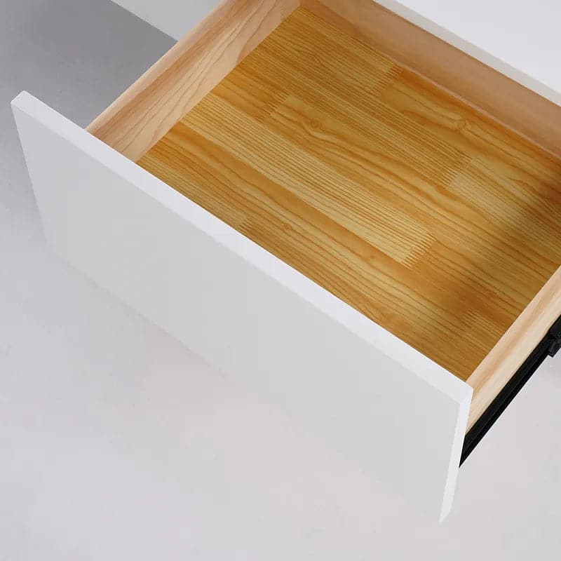 Modern Extending TV Stand with Storage Oval White and Black Media Console#White & Black