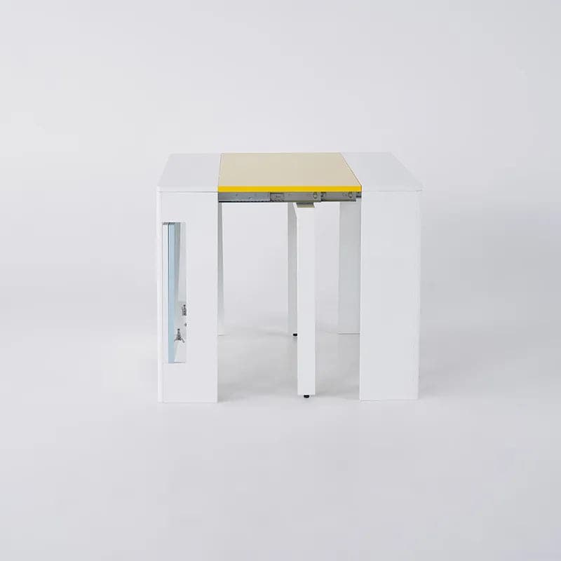 Modern Folding White Dining Table Movable Writing Desk