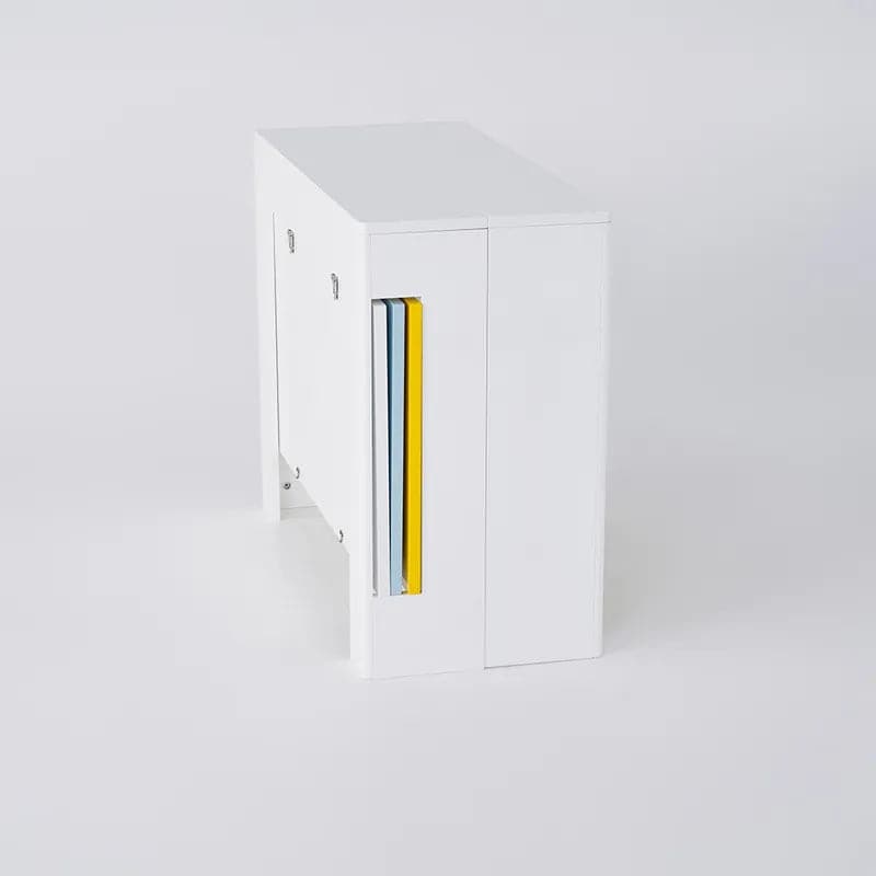 Modern Folding White Dining Table Movable Writing Desk