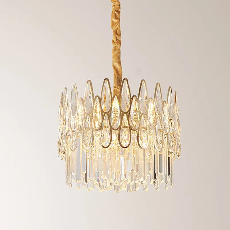 Modern Gold 6-Light 9-Light 14-Light Crystal Chandelier with Adjustable Chain